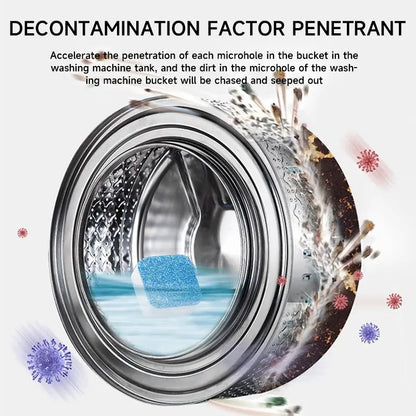 Cleaner tablet working inside a washing machine drum