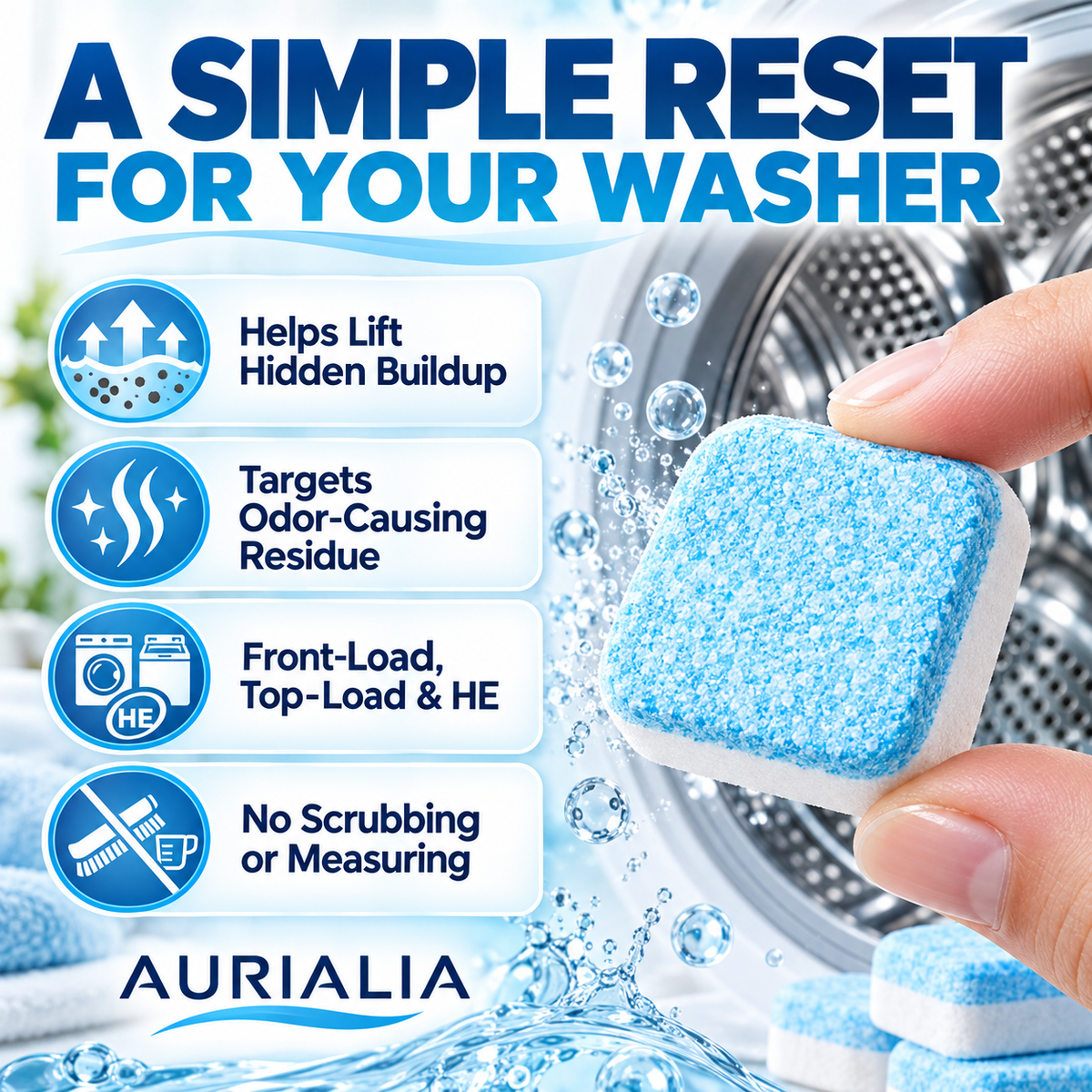 Washing machine cleaner tablet benefits