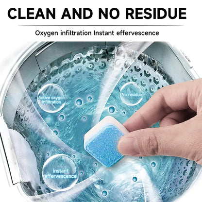 Effervescent washer cleaner tablet with no residue