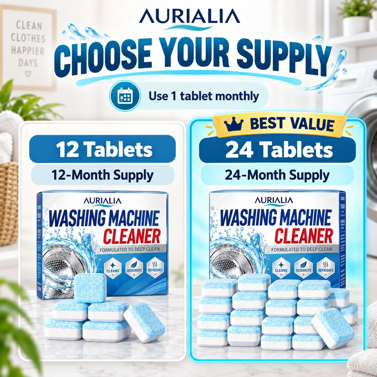 Choose a 12-tablet or 24-tablet supply