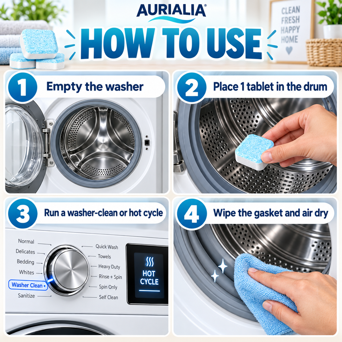 How to use washing machine cleaner tablets