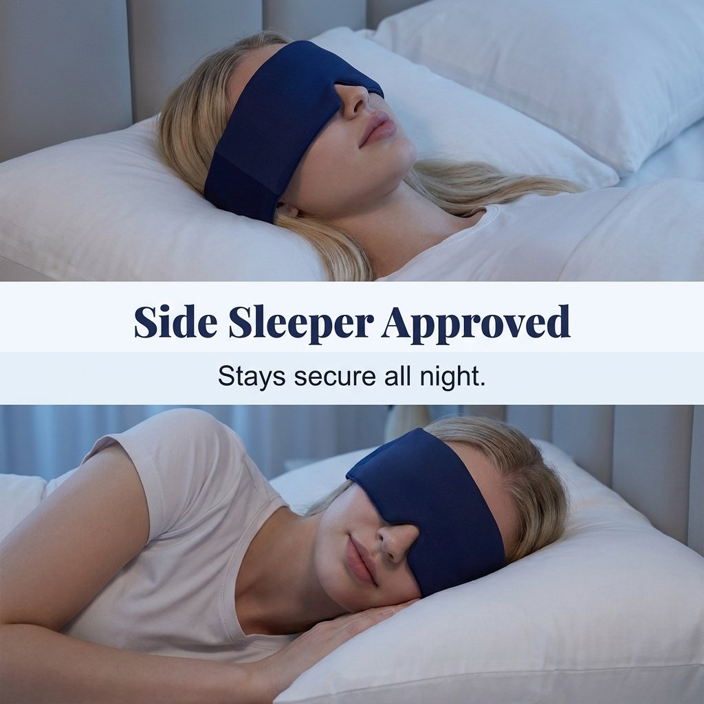 Lights Out Weighted Eye Mask – Strapless 360° Wraparound. Light Blocking Sleep Mask for Travel & Stress Relief