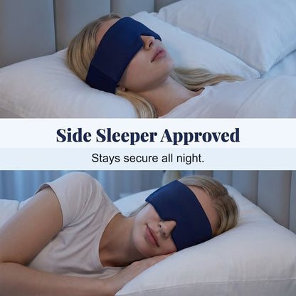 Lights Out Weighted Eye Mask – Strapless 360° Wraparound. Light Blocking Sleep Mask for Travel & Stress Relief