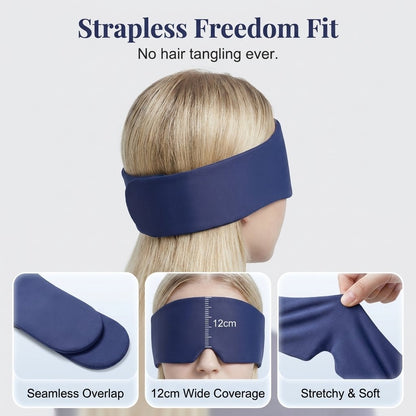 Lights Out Weighted Eye Mask – Strapless 360° Wraparound. Light Blocking Sleep Mask for Travel & Stress Relief