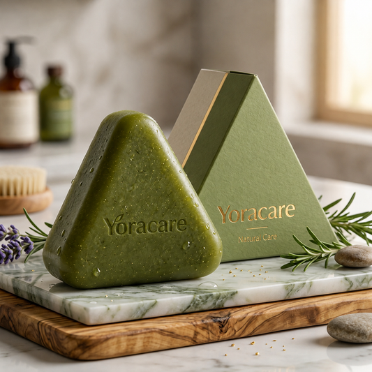 Yoracare green scalp bar with matching packaging