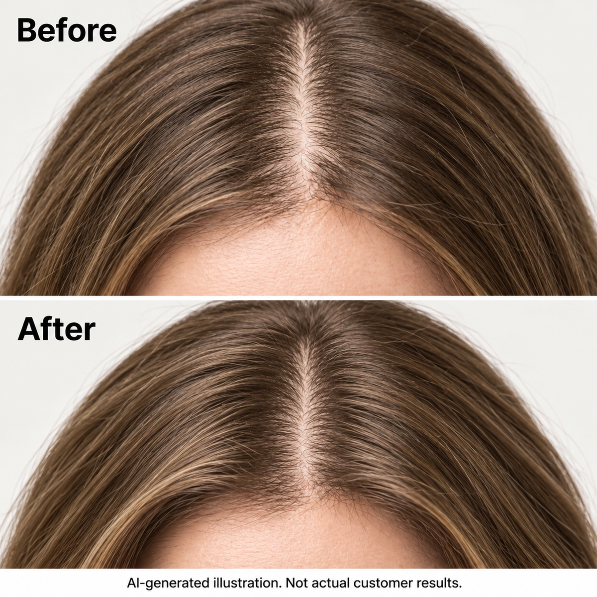 AI-generated hair styling illustration, not actual customer results