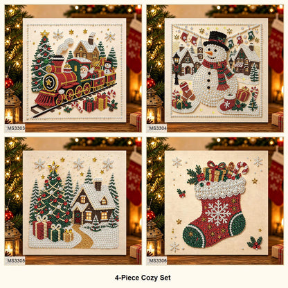 4-Piece Cozy Set Christmas pearl diamond art bundle