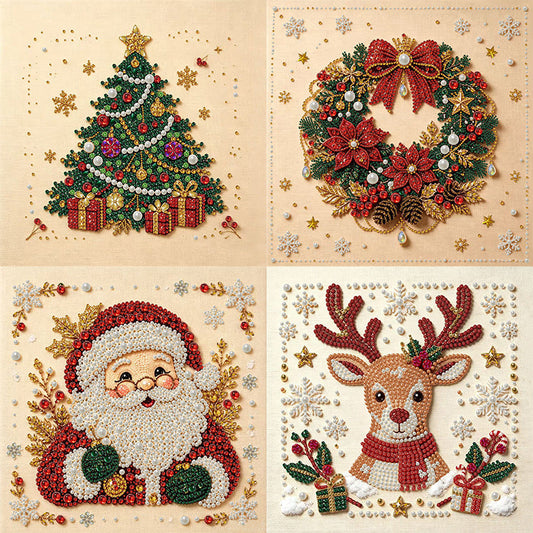HUBUQ Christmas Pearl Diamond Art Kit - eight festive design options
