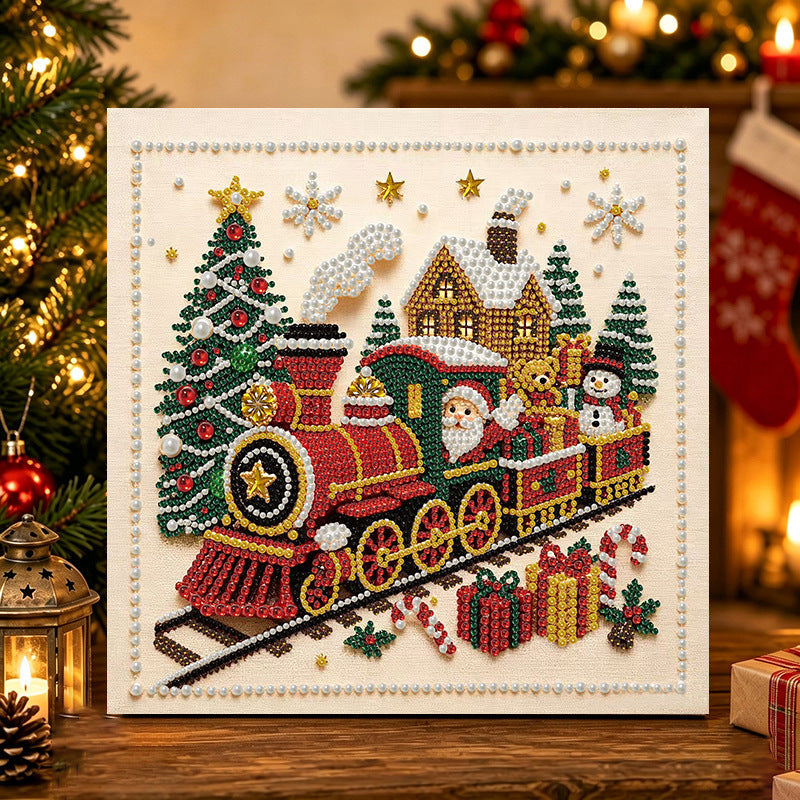 MS3303 Christmas train pearl diamond art kit