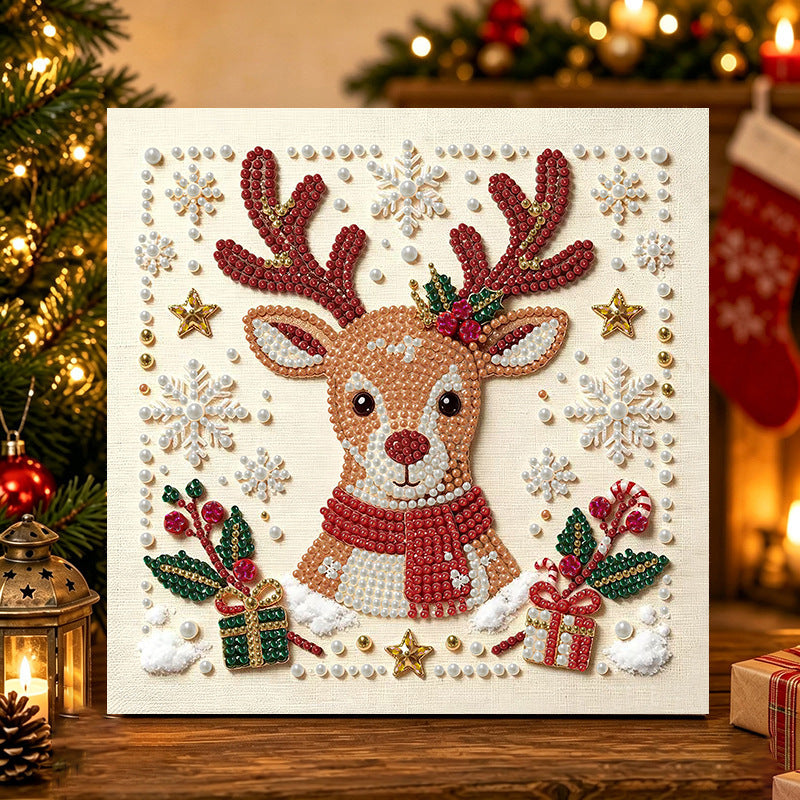 MS3307 Christmas reindeer pearl diamond art kit